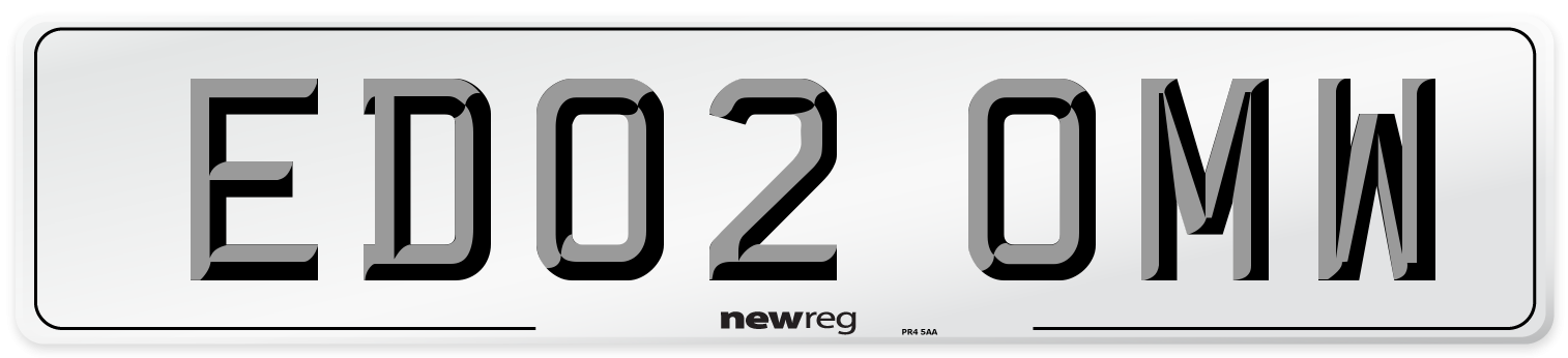 ED02 OMW Number Plate from New Reg